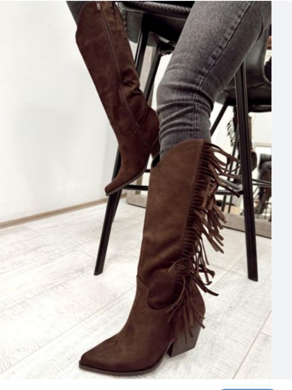 Universal Thread Fringe Suede Knee-High Boots - Chocolate Brown NWT Size 6